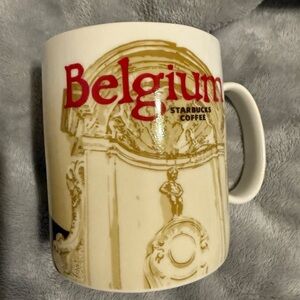 Starbucks Belgium Collector Series City Mug 16oz Maroon White 2012